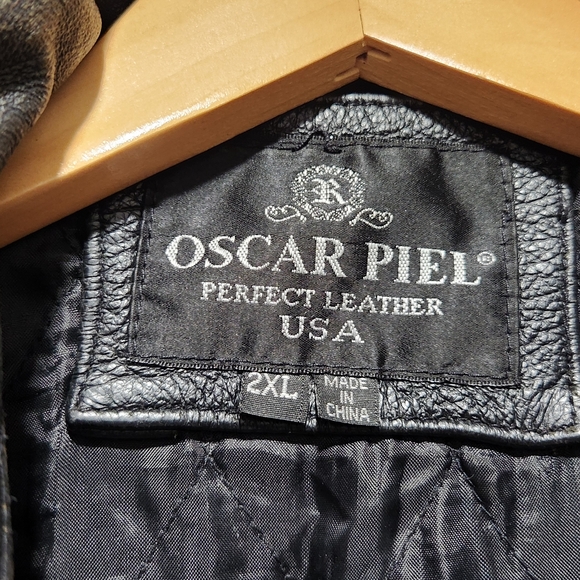 Oscar Piel, XXL is US Army, mens, leather jacket, Vintage, small blemish - Picture 8 of 12